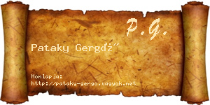 Pataky Gergő névjegykártya